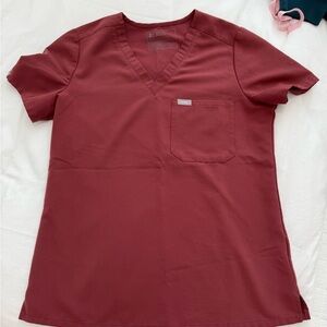 Figs Dark Cherry Catarina Scrub Top